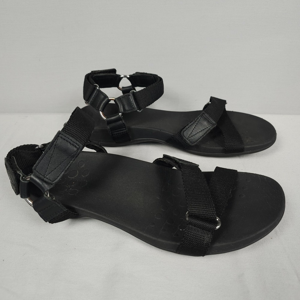 Vionic Candace Sandals Women Size 9 Black Strappy Adjustable Sling Back Ankle St